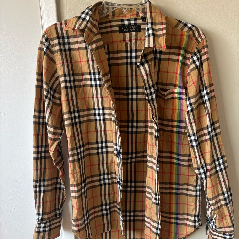 Burberry Tan Plaid Shirt
